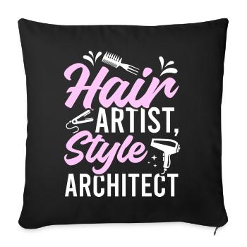 Coiffeur Coiffeur Coiffeur Coiffeur - Housse de coussin décorative 45 x 45 cm - noir - Devant