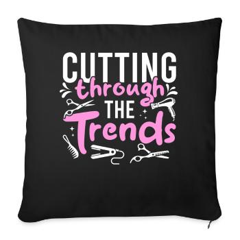 Coiffeur Coiffeur Coiffeur Coiffeur - Housse de coussin décorative 45 x 45 cm - noir - Devant