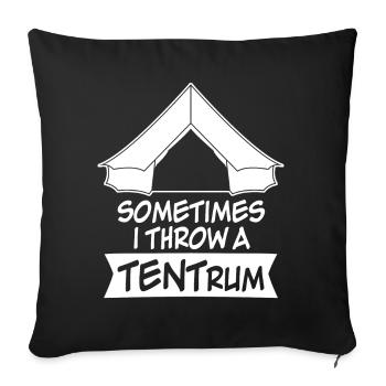 Tente Camping Randonnée En Plein Air - Housse de coussin décorative 45 x 45 cm - noir - Devant