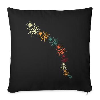 Ladybug Retro Ladybugs - Sofa pillowcase 17,3'' x 17,3'' (45 x 45 cm) - black - Front