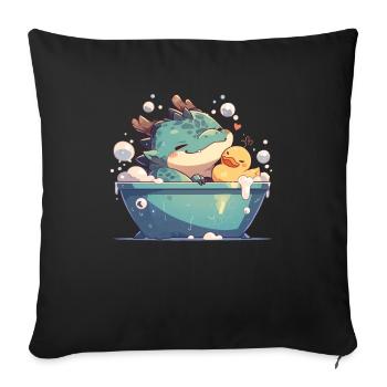 Dragon Bubble Bath Kawaii Dragon Kids - Sofa pillowcase 17,3'' x 17,3'' (45 x 45 cm) - black - Front
