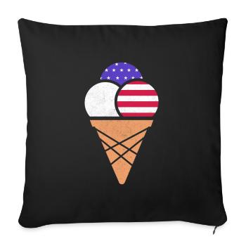Eiscreme - Sofakissenbezug 45 x 45 cm - Schwarz - Vorne