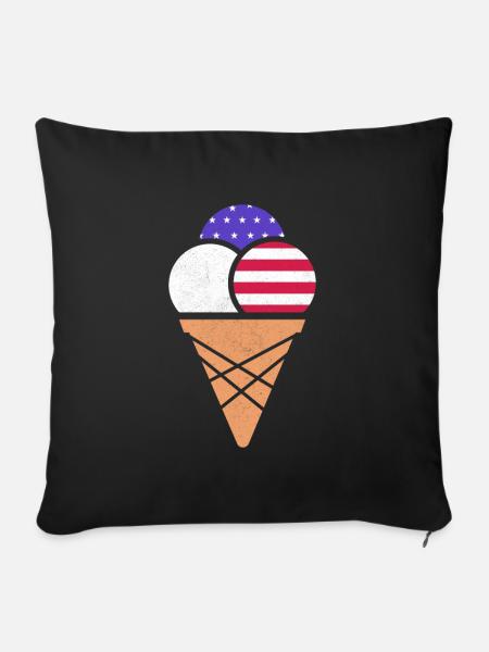 Eiscreme - Sofakissenbezug 45 x 45 cm - Schwarz
