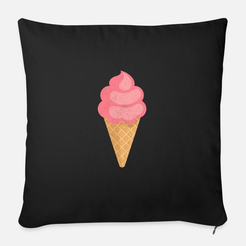 Eiscreme - Sofakissenbezug 45 x 45 cm - Schwarz