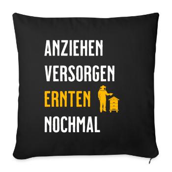 Beekeeper Tshirt Honey Bee Beekeeping Beekeeper - Sofa pillowcase 17,3'' x 17,3'' (45 x 45 cm) - black - Front