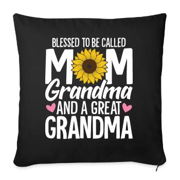 Chemise d’arrière-grand-mère pour la fête des mères de grand-mère - Housse de coussin décorative 45 x 45 cm - noir - Devant