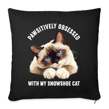 Chaton raquette Chat raquette - Housse de coussin décorative 45 x 45 cm - noir - Devant