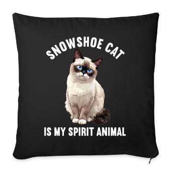 Chaton raquette Chat raquette - Housse de coussin décorative 45 x 45 cm - noir - Devant