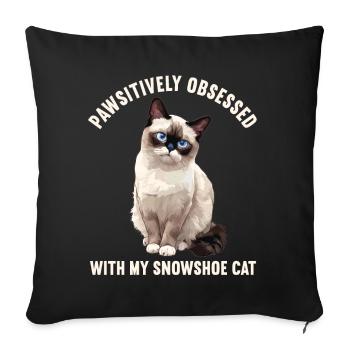 Chaton raquette Chat raquette - Housse de coussin décorative 45 x 45 cm - noir - Devant