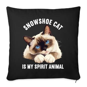 Chaton raquette Chat raquette - Housse de coussin décorative 45 x 45 cm - noir - Devant