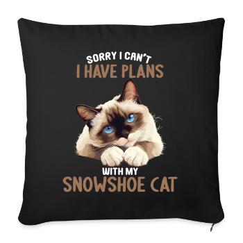 Chaton raquette Chat raquette - Housse de coussin décorative 45 x 45 cm - noir - Devant