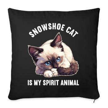 Chaton raquette Chat raquette - Housse de coussin décorative 45 x 45 cm - noir - Devant