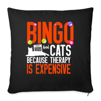 Bingo Player Cat Bingo And Cats - Sofakissenbezug 45 x 45 cm - Schwarz - Vorne
