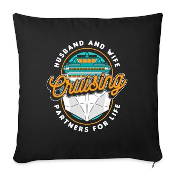 Mari Et Femme Partenaires De Croisière Pour La Vie - Housse de coussin décorative 45 x 45 cm - noir - Devant