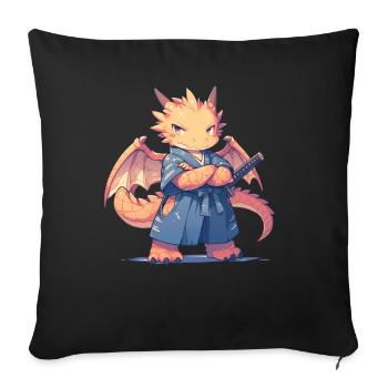 Dragon Ninja Japanese Kawaii Dragon - Sofa pillowcase 17,3'' x 17,3'' (45 x 45 cm) - black - Front