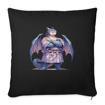 Dragon Sumo Wrestler Japanese Kawaii Dragon - Sofa pillowcase 17,3'' x 17,3'' (45 x 45 cm) - black - Front