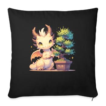 Dragon Bonsai Japanese Kawaii Dragon Kids - Sofa pillowcase 17,3'' x 17,3'' (45 x 45 cm) - black - Front