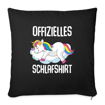 Chemise de nuit officielle Licorne - Housse de coussin décorative 45 x 45 cm - noir - Devant