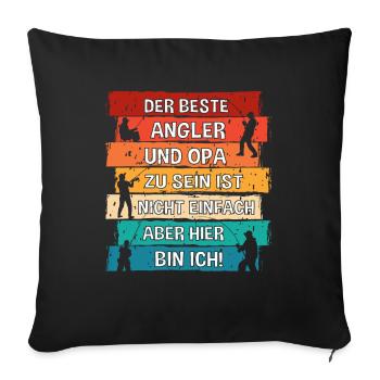 Être le meilleur pêcheur et le meilleur grand-père n’est pas facile - Housse de coussin décorative 45 x 45 cm - noir - Devant