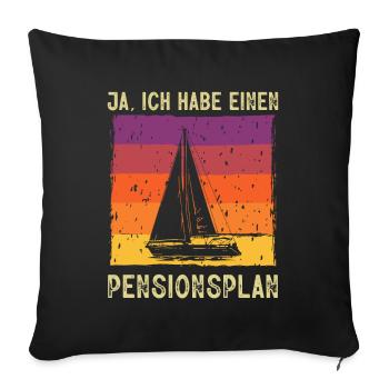 Régime de retraite Voile Régime de retraite Pension de retraite marin - Housse de coussin décorative 45 x 45 cm - noir - Devant