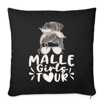 Visite des filles de Malle - Housse de coussin décorative 45 x 45 cm - noir - Devant
