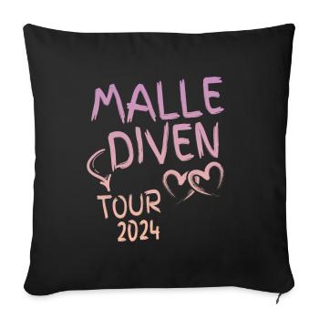 Malle Girls Tour 2024 - Sofa pillowcase 17,3'' x 17,3'' (45 x 45 cm) - black - Front