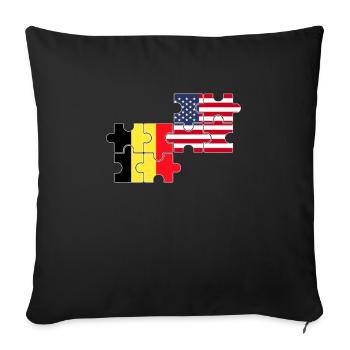 Belgium USA Flag Belgian Americans - Sofa pillowcase 17,3'' x 17,3'' (45 x 45 cm) - black - Front