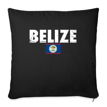 Belize Vintage Drapeau Bélizien - Housse de coussin décorative 45 x 45 cm - noir - Devant