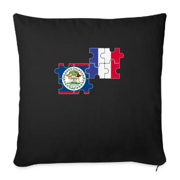 Belize France Flag Belizer - Sofa pillowcase 17,3'' x 17,3'' (45 x 45 cm) - black - Front