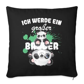 Annonce de la prochaine génération | Je vais être un grand frère en 2025 - Housse de coussin décorative 45 x 45 cm - noir - Devant
