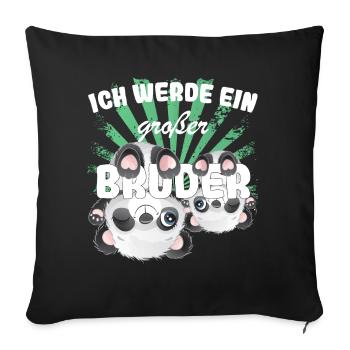 Annonce de la prochaine génération | Je vais être un grand frère en 2025 - Housse de coussin décorative 45 x 45 cm - noir - Devant