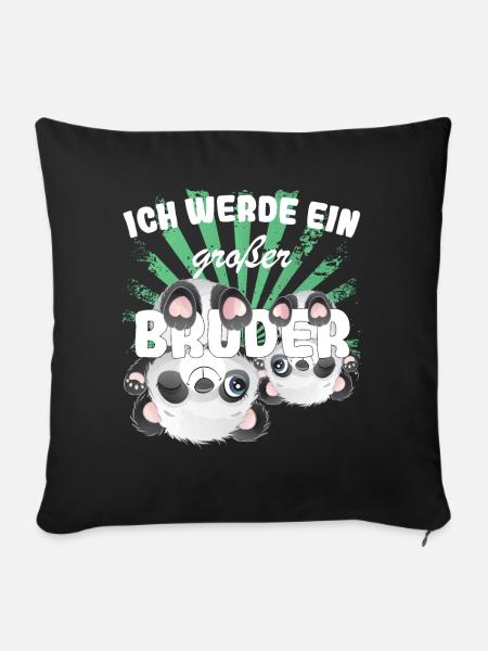 Nachwuchs Verkünden | Ich Werde Großer Bruder 2025 - Sofakissenbezug 45 x 45 cm - Schwarz