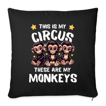 Mother's Day Mom Family Kids Monkeys Chimpanzees - Sofa pillowcase 17,3'' x 17,3'' (45 x 45 cm) - black - Front
