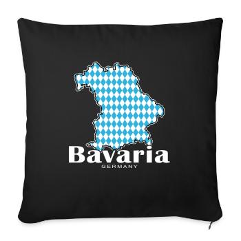 Bavière, Allemagne, Contour Drapeau - Housse de coussin décorative 45 x 45 cm - noir - Devant