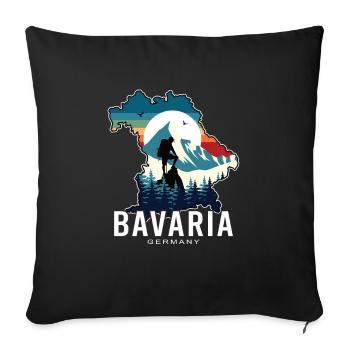 Bavaria Retro Sunrise Landscape - Sofa pillowcase 17,3'' x 17,3'' (45 x 45 cm) - black - Front