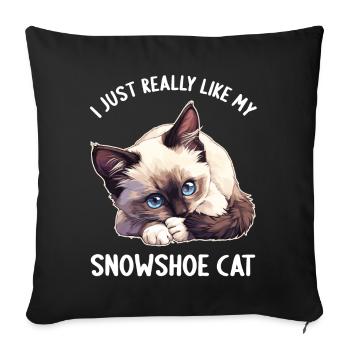 Chaton raquette Chat raquette - Housse de coussin décorative 45 x 45 cm - noir - Devant