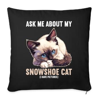 Chaton raquette Chat raquette - Housse de coussin décorative 45 x 45 cm - noir - Devant