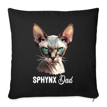 Sphynx Kitten Sphynx Cat - Sofa pillowcase 17,3'' x 17,3'' (45 x 45 cm) - black - Front