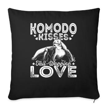 Komodo Kisses Komodo Dragon Owners, Wildlife, - Sofa pillowcase 17,3'' x 17,3'' (45 x 45 cm) - black - Front
