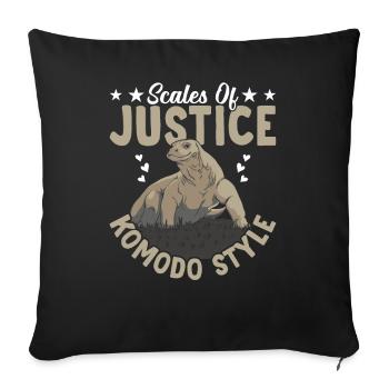 Libra of Justice Komodo Dragon Owner - Sofa pillowcase 17,3'' x 17,3'' (45 x 45 cm) - black - Front