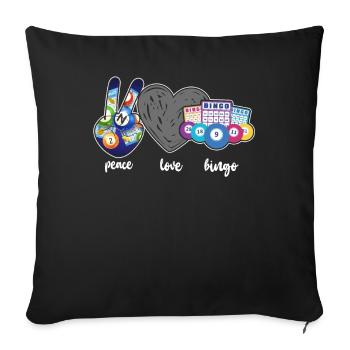 Bingo Player Peace Love Bingo - Sofa pillowcase 17,3'' x 17,3'' (45 x 45 cm) - black - Front