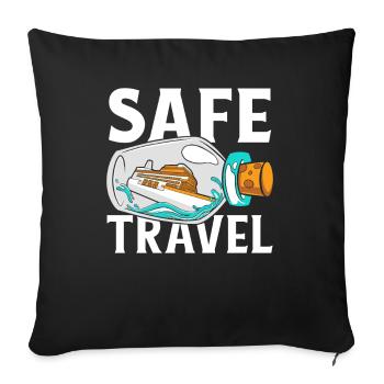 Sicheres Reisen Kreuzfahrtschiff Kreuzfahrt Crew Kreuzfahrt - Sofakissenbezug 45 x 45 cm - Schwarz - Vorne