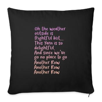 Crochet Knitting Sewing Seamstress Gift - Sofa pillowcase 17,3'' x 17,3'' (45 x 45 cm) - black - Front