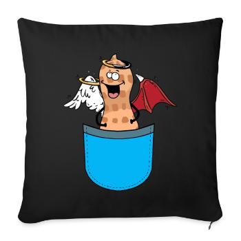 Bags Peanut Angel Devil Guardian Angel - Sofa pillowcase 17,3'' x 17,3'' (45 x 45 cm) - black - Front