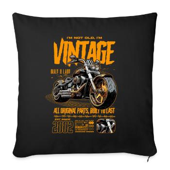 Motorcycle Bikers Motorbike Birthday Born In 2002 - Sofa pillowcase 17,3'' x 17,3'' (45 x 45 cm) - black - Front