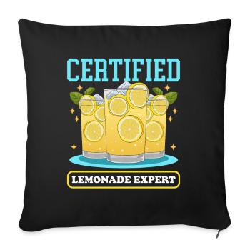 Limonade citron limonade effervescent Stand cadeau - Housse de coussin décorative 45 x 45 cm - noir - Devant