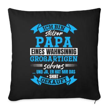 Proud Dad T-Shirt Gift from Son - Sofa pillowcase 17,3'' x 17,3'' (45 x 45 cm) - black - Front