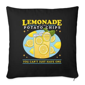 Limonade effervescente citron limonade cadeau - Housse de coussin décorative 45 x 45 cm - noir - Devant