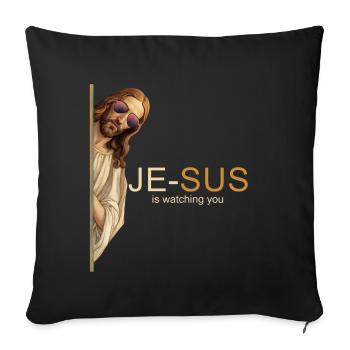 Cool Jesus Heavenly Style - Sofa pillowcase 17,3'' x 17,3'' (45 x 45 cm) - black - Front