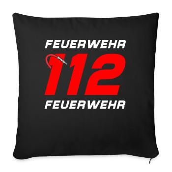 Firefighter Tshirt Firefighter Firefighter 112 - Sofa pillowcase 17,3'' x 17,3'' (45 x 45 cm) - black - Front